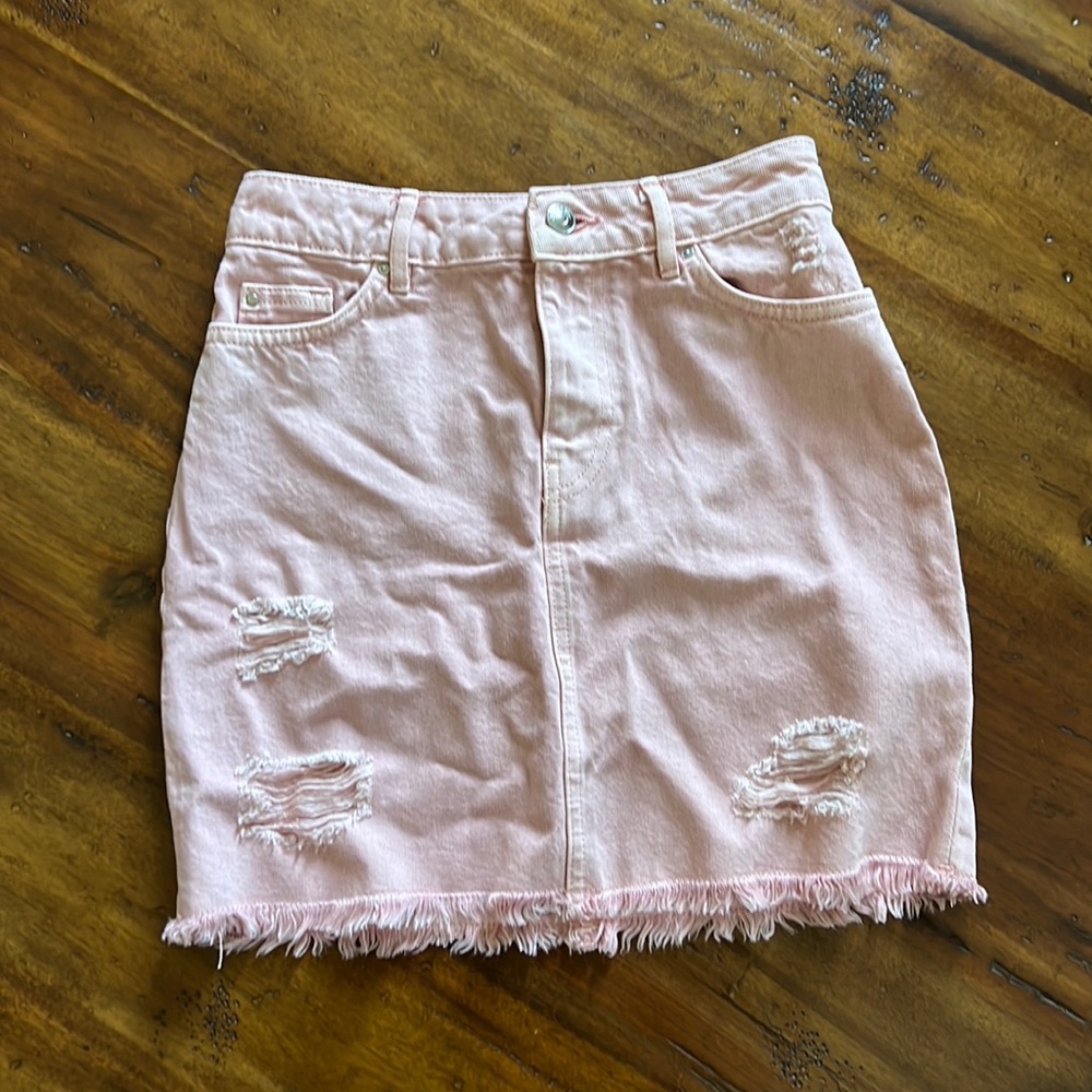 Pale Pink Jean Skirt